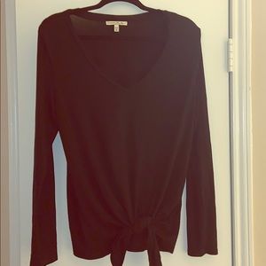 EXPRESS One Eleven V-Neck Tie Front Easy Tee